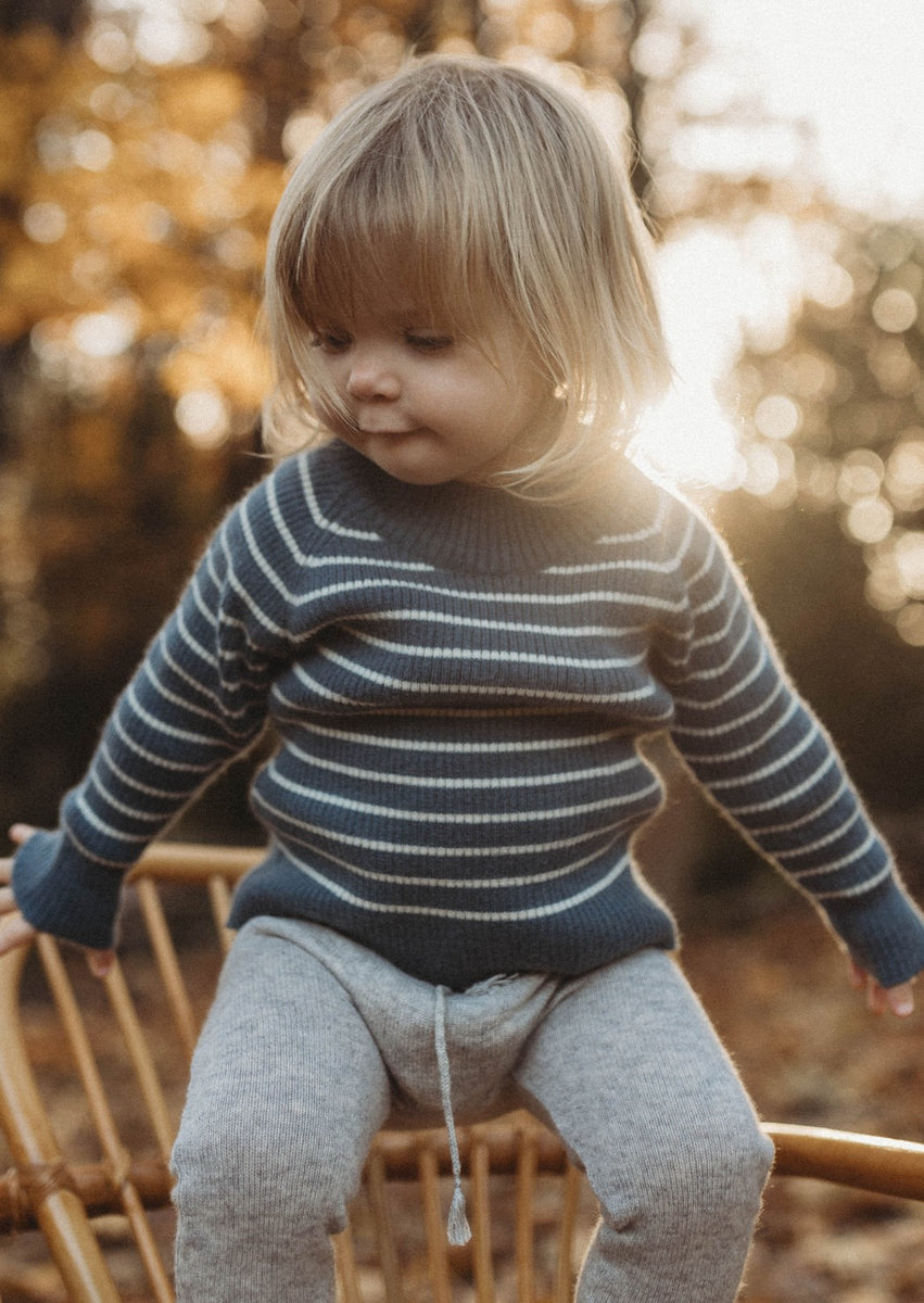 Cashmere Sweater | Navy/Creme