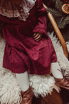 Harper | Swiss Dot Cotton Lace Dress | Merlot