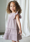 Maliya | Muslin Cotton Anglaise Dress | Dusty Mauve