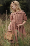 Aurora | Ruffle Collar Cotton Dress | Chocolat