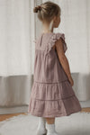 Maliya | Muslin Cotton Anglaise Dress | Dusty Mauve