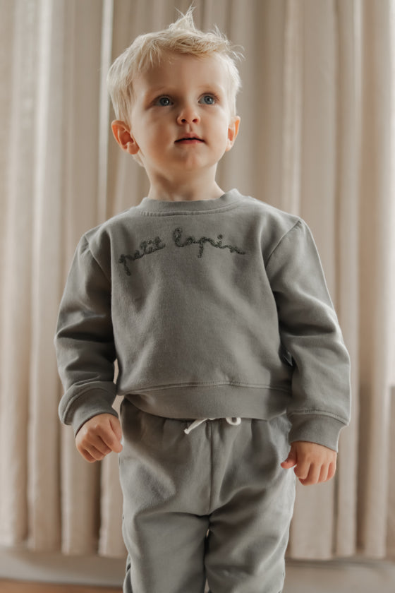 Finley | Cotton Fleece Sweatsuit Set | Petit Lapin | Mulled Basil