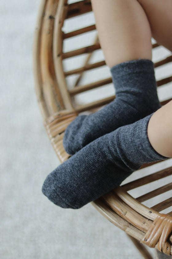 Cashmere & Wool Socks | Dark Gray Melange