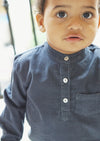 Milo | Corduroy Long Sleeve Button Shirt | Vintage Blue