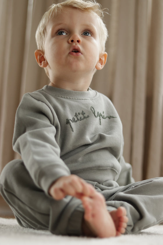 Finley | Cotton Fleece Sweatsuit Set | Petit Lapin | Mulled Basil