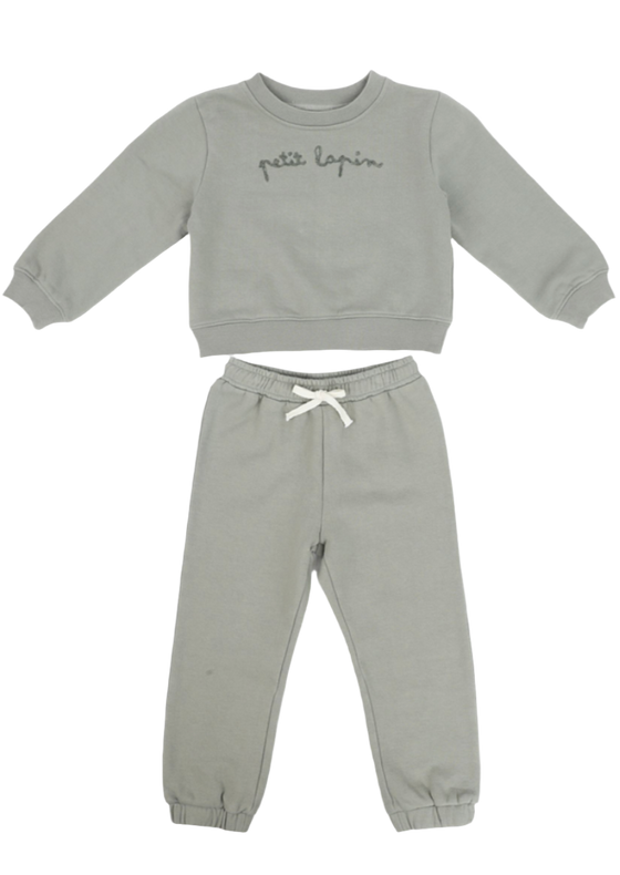 Finley | Cotton Fleece Sweatsuit Set | Petit Lapin | Mulled Basil