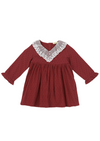 Harper | Swiss Dot Cotton Lace Dress | Merlot