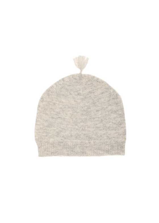 grey  cashmere beanie  with tassel