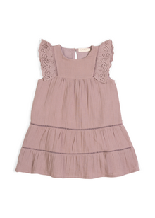  Maliya | Muslin Cotton Anglaise Dress | Dusty Mauve