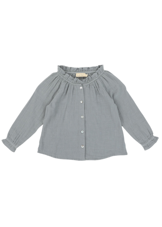 Emery | Organic Muslin Cotton Blouse | Slate