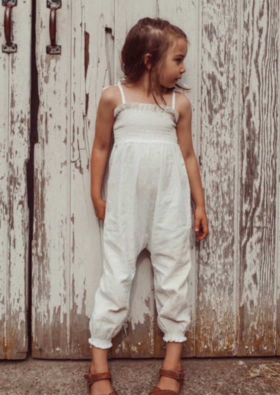 Lily | Swiss Dot Cotton Playsuit | Antique Ivory