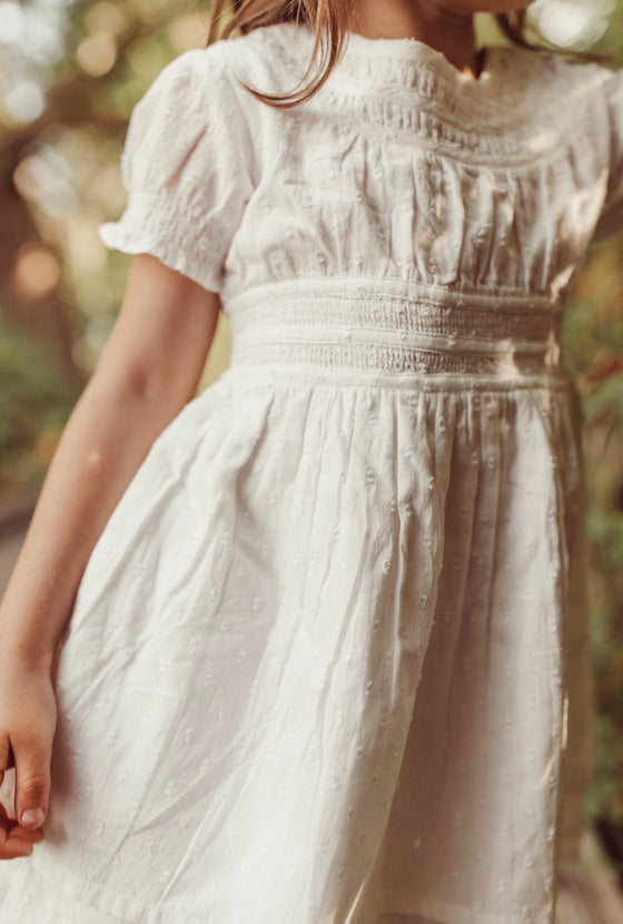 Willow | Swiss Dot Cotton Dress | Antique Ivory